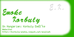 emoke korbuly business card